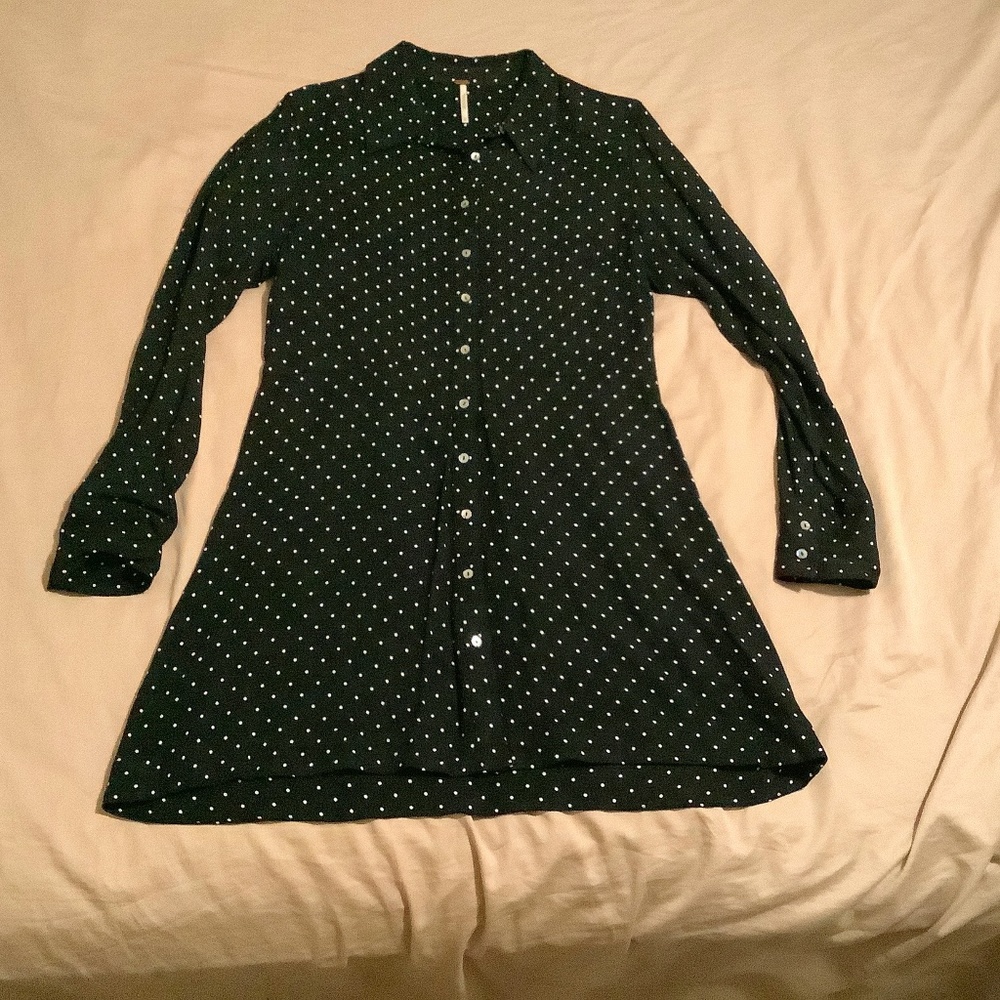 Free People button down Polka Dot Shirt/tunic